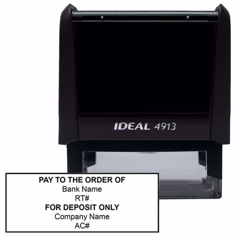 Endorsement stamp used to endorse client checks the same way on every trust account deposit