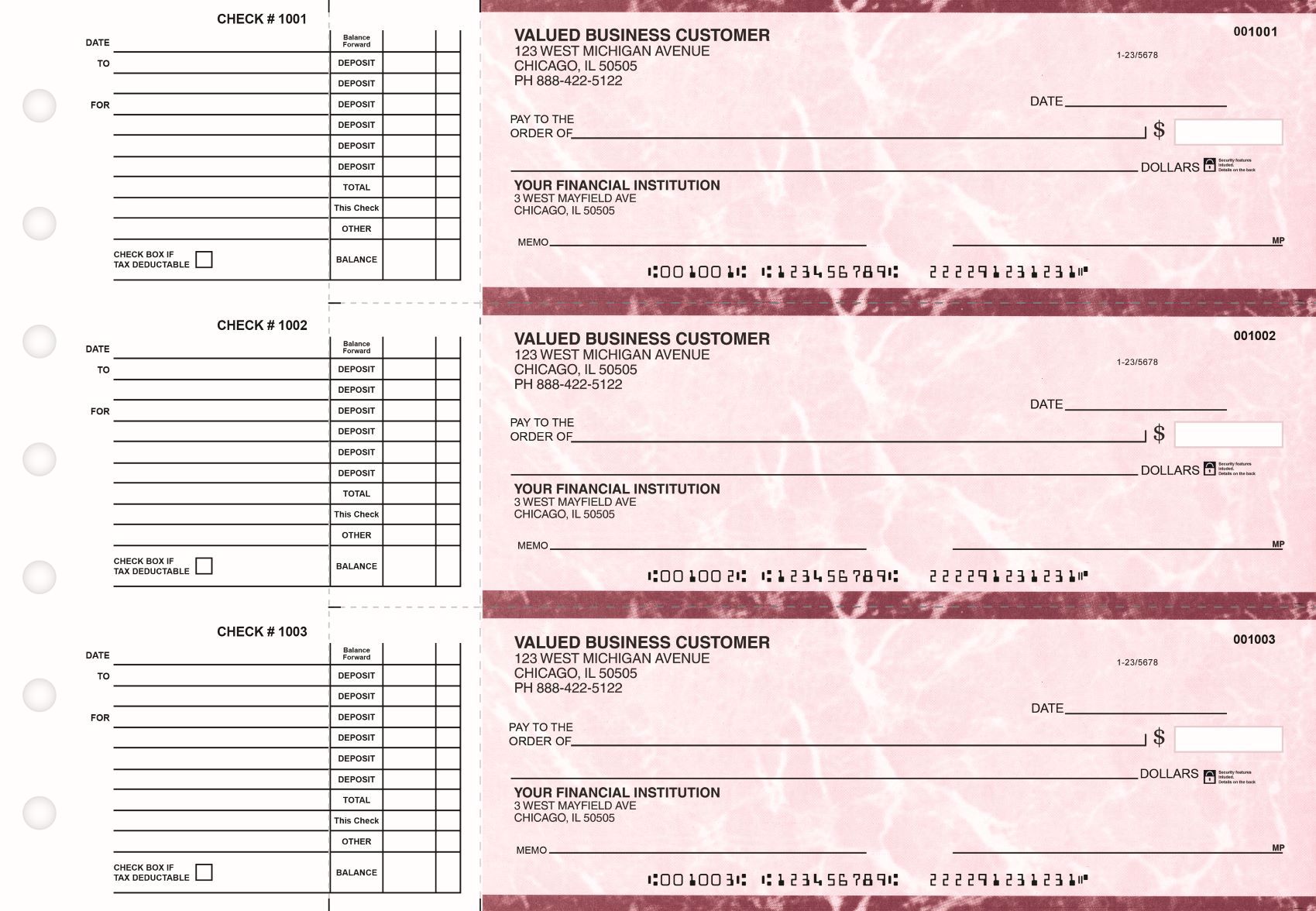 Accounts Payable Checks: 3 on A Page - Next Day Delivery
